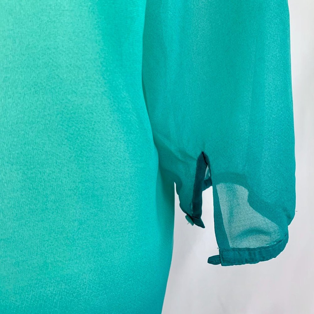 A.N.A Petite Turquoise V-Neck Tunic Medium - Picture 6 of 8